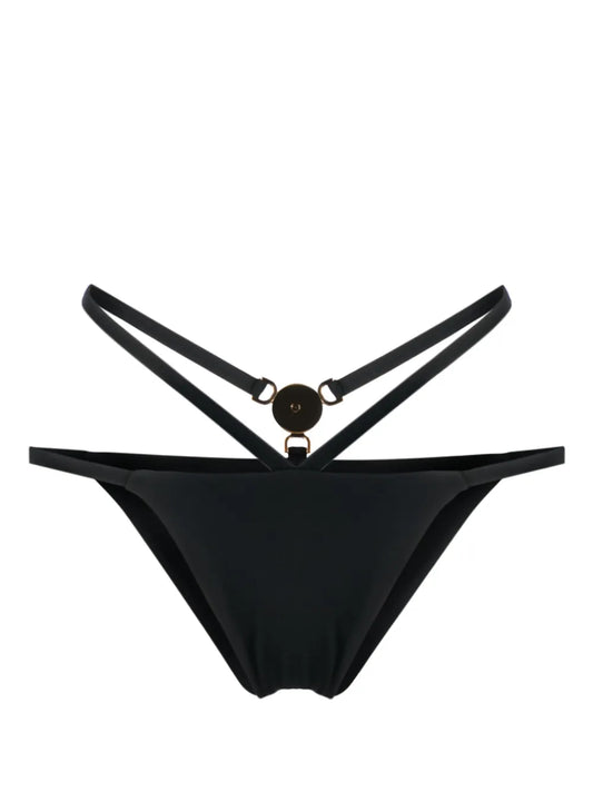 Medusa-Plaque Strappy Bikini Bottoms