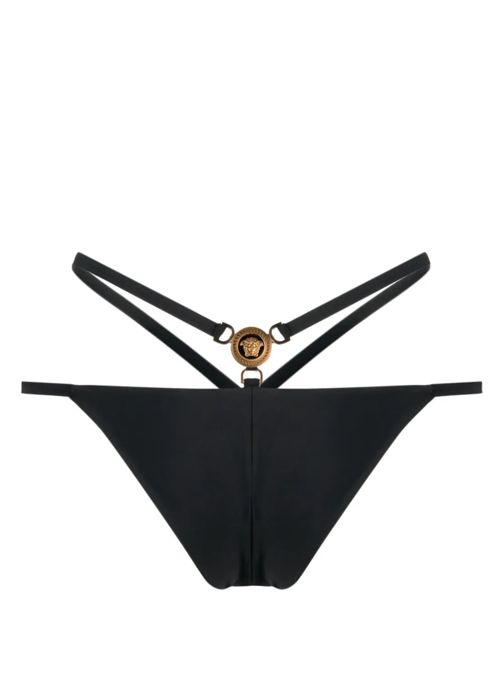Medusa-Plaque Strappy Bikini Bottoms