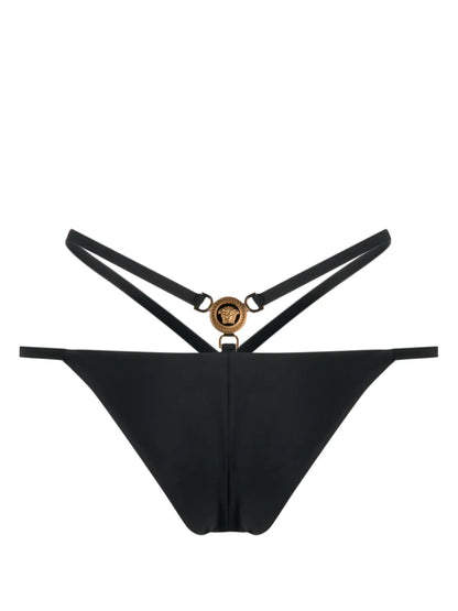 Medusa-Plaque Strappy Bikini Bottoms
