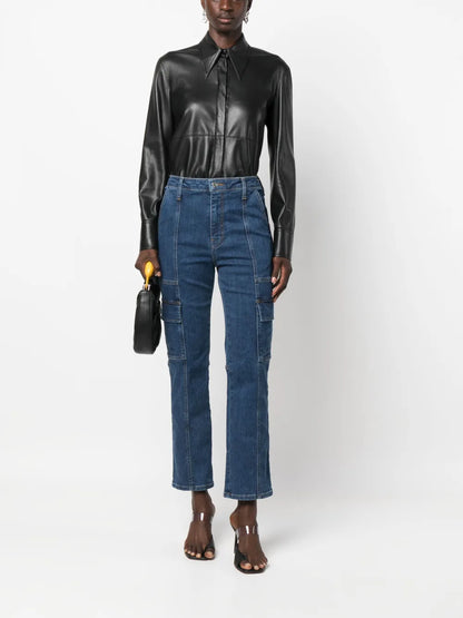 High-Rise Cropped-Leg Jeans