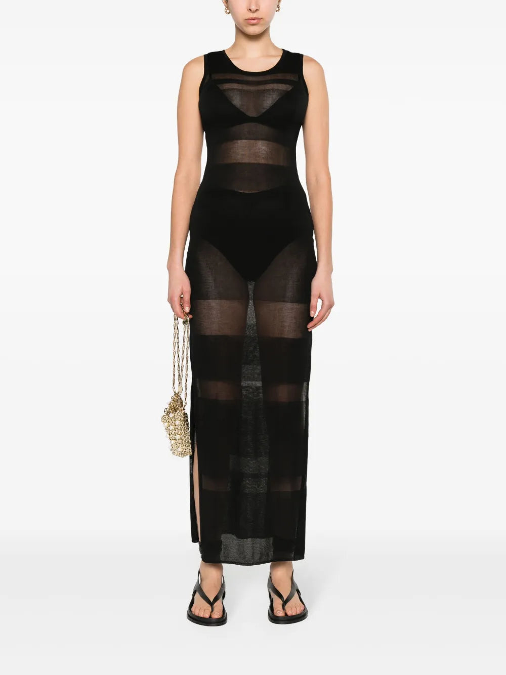 Sea Breeze Sheer-Knit Maxi Dress