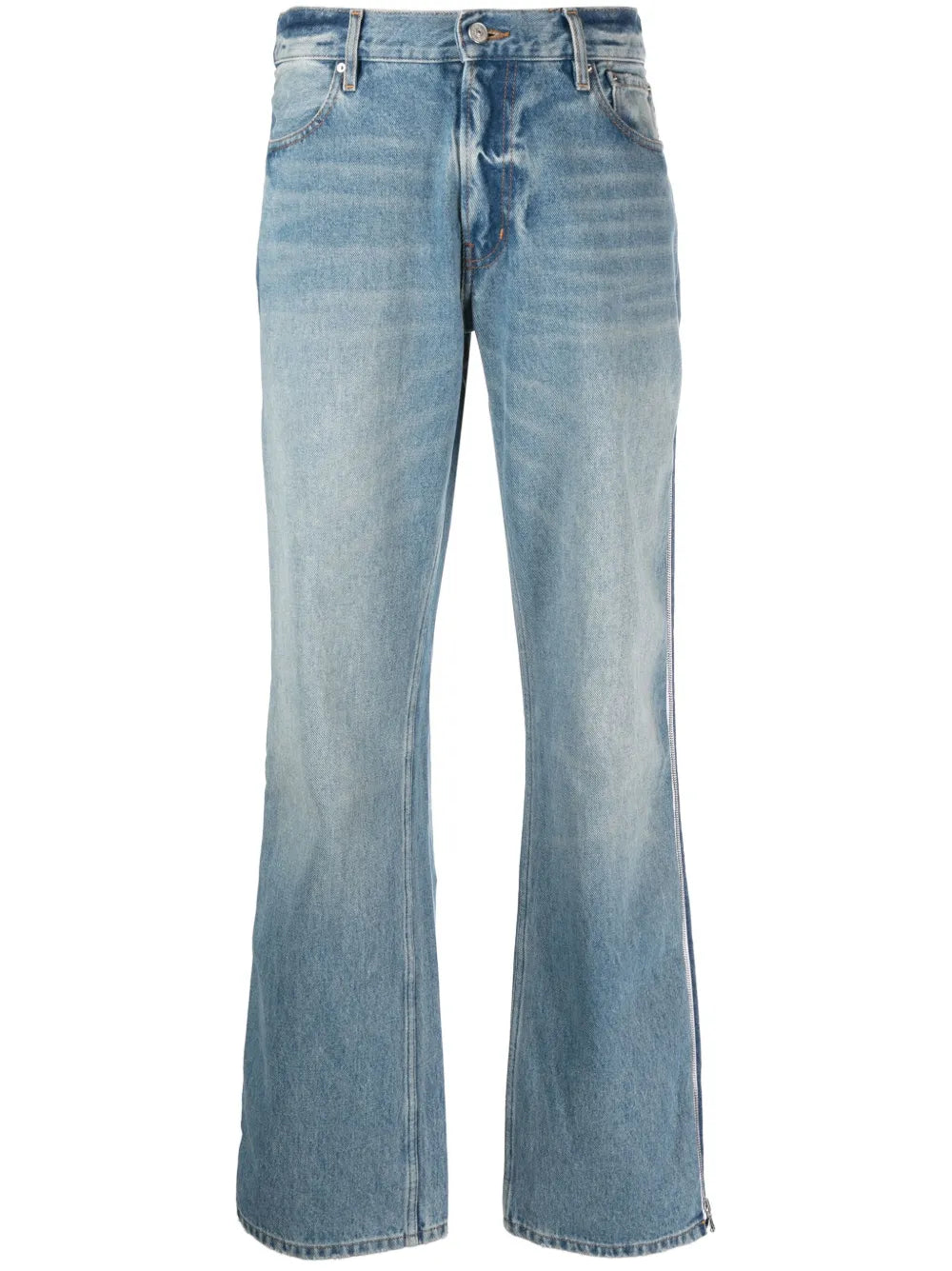 Wide-Leg Zipped Jeans