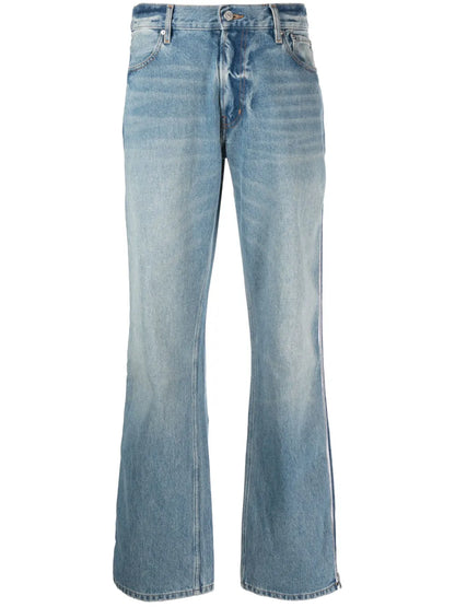 Wide-Leg Zipped Jeans