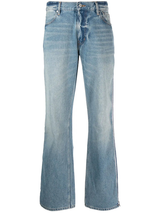 Wide-Leg Zipped Jeans