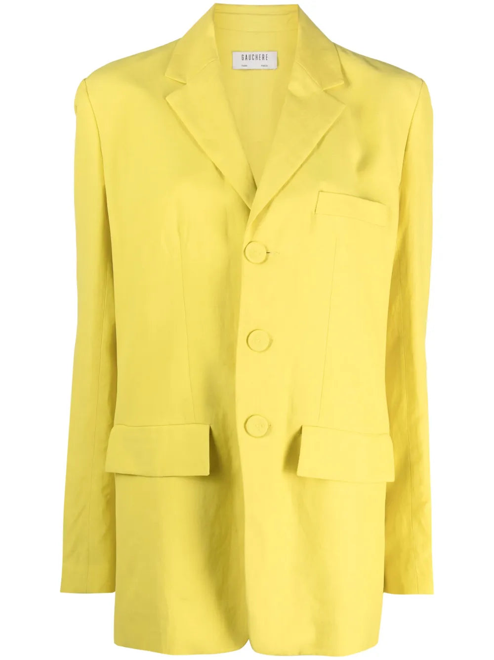 Notched-Lapels Button-Up Blazer