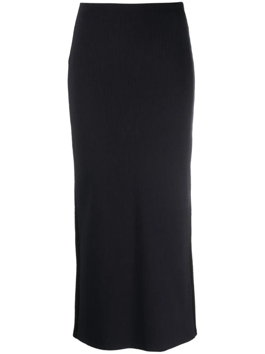 High-Waisted Rear-Slit Skirt