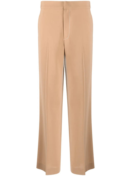 Mid-Rise Straight-Leg Trousers