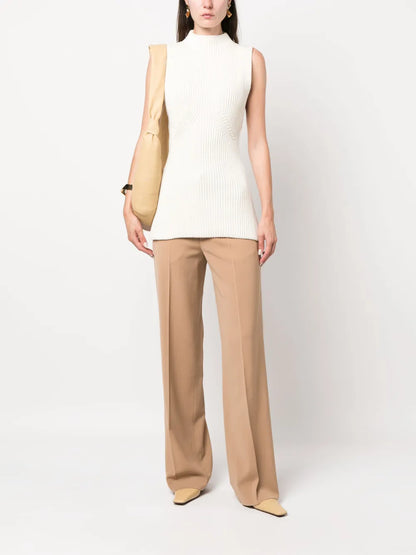Mid-Rise Straight-Leg Trousers
