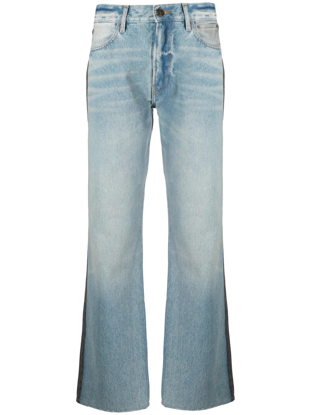 Two-Tone Straight-Leg Jeans