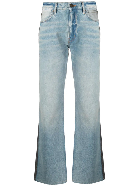 Two-Tone Straight-Leg Jeans
