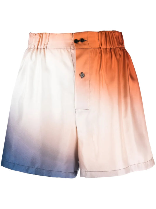 Gradient-Effect Elasticated-Waist Shorts