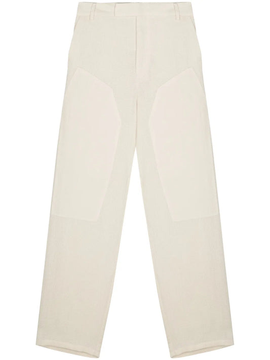 Basket Weave Loose-Fit Trousers
