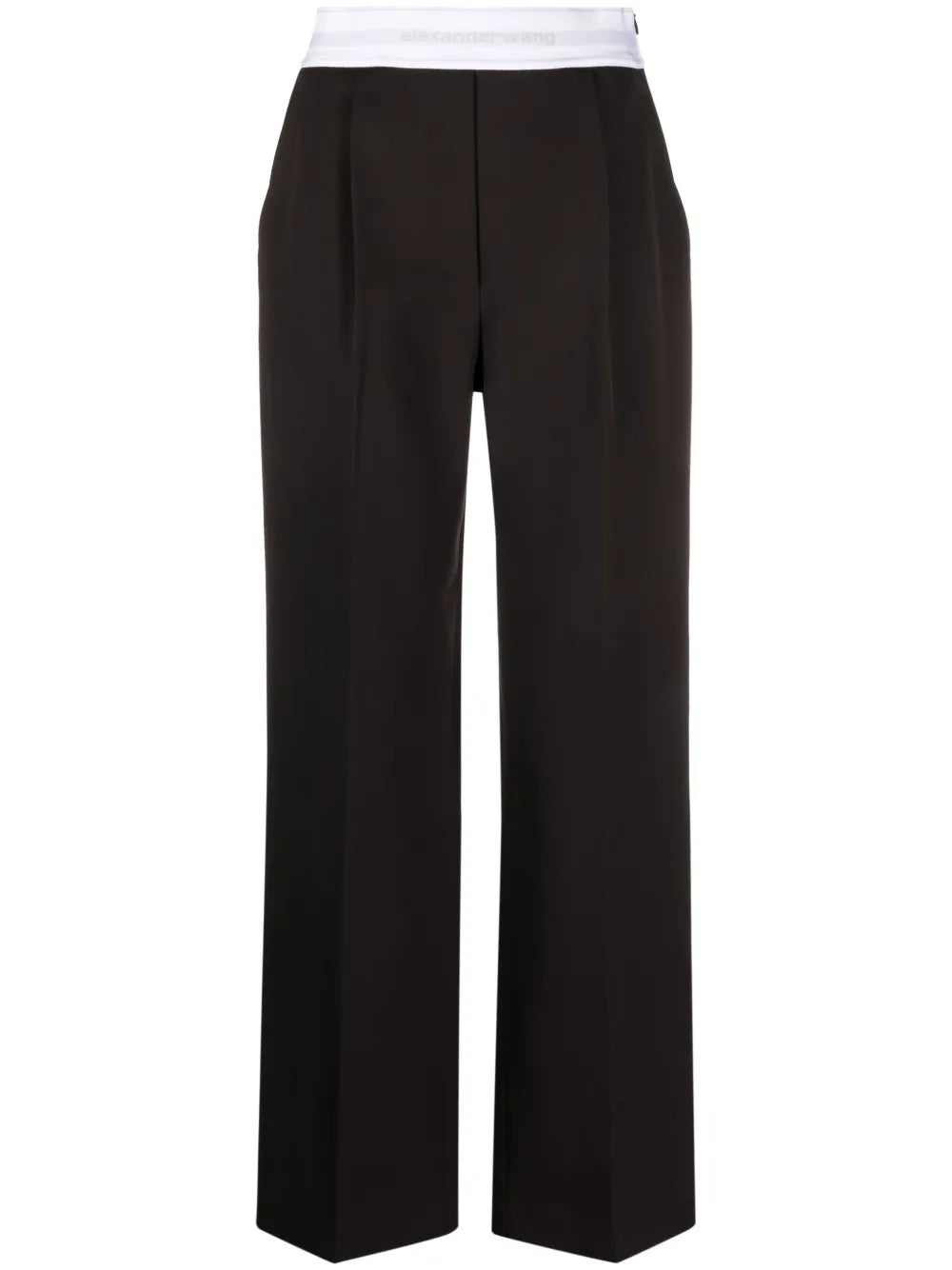 Logo-Waistband Straight-Leg Trousers