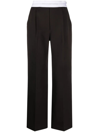 Logo-Waistband Straight-Leg Trousers