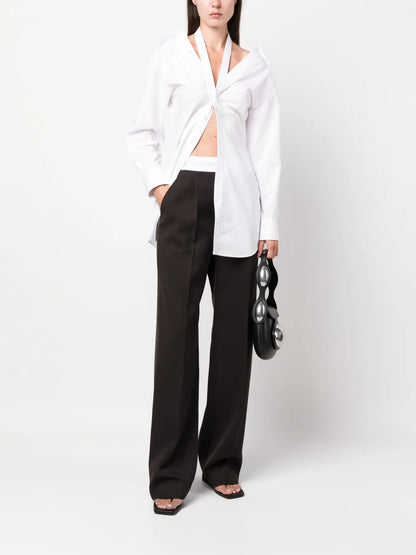 Logo-Waistband Straight-Leg Trousers