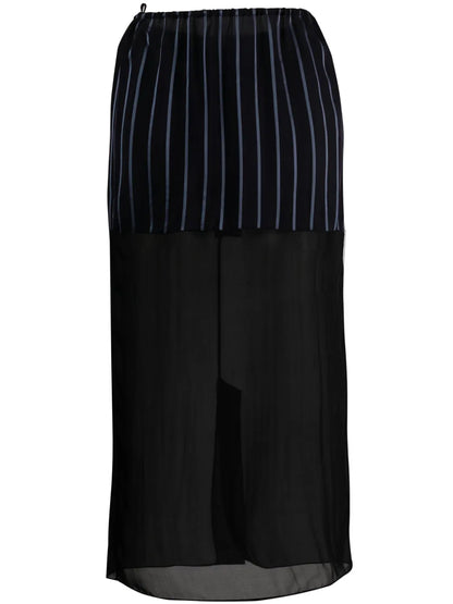 Striped Sheer Midi Skirt