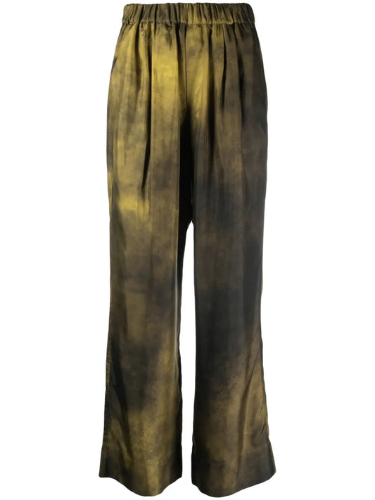 Abstract-Print Wide-Leg Trousers