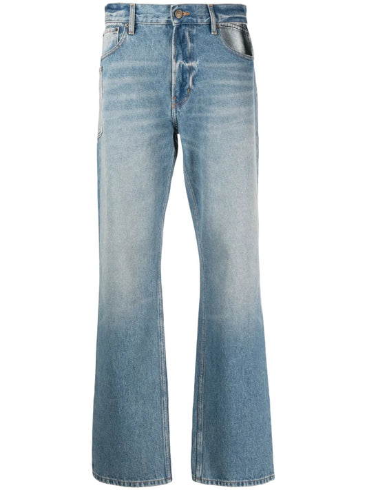 Cut-Out Straight-Leg Jeans