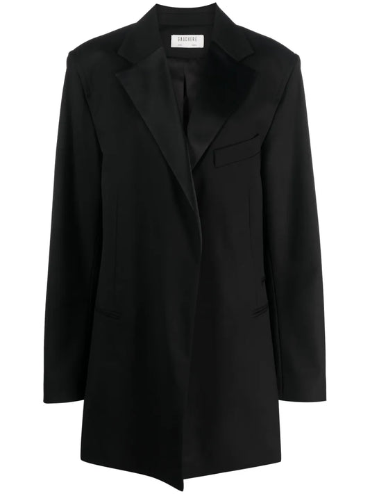 Notched-Lapels Single-Breasted Coat