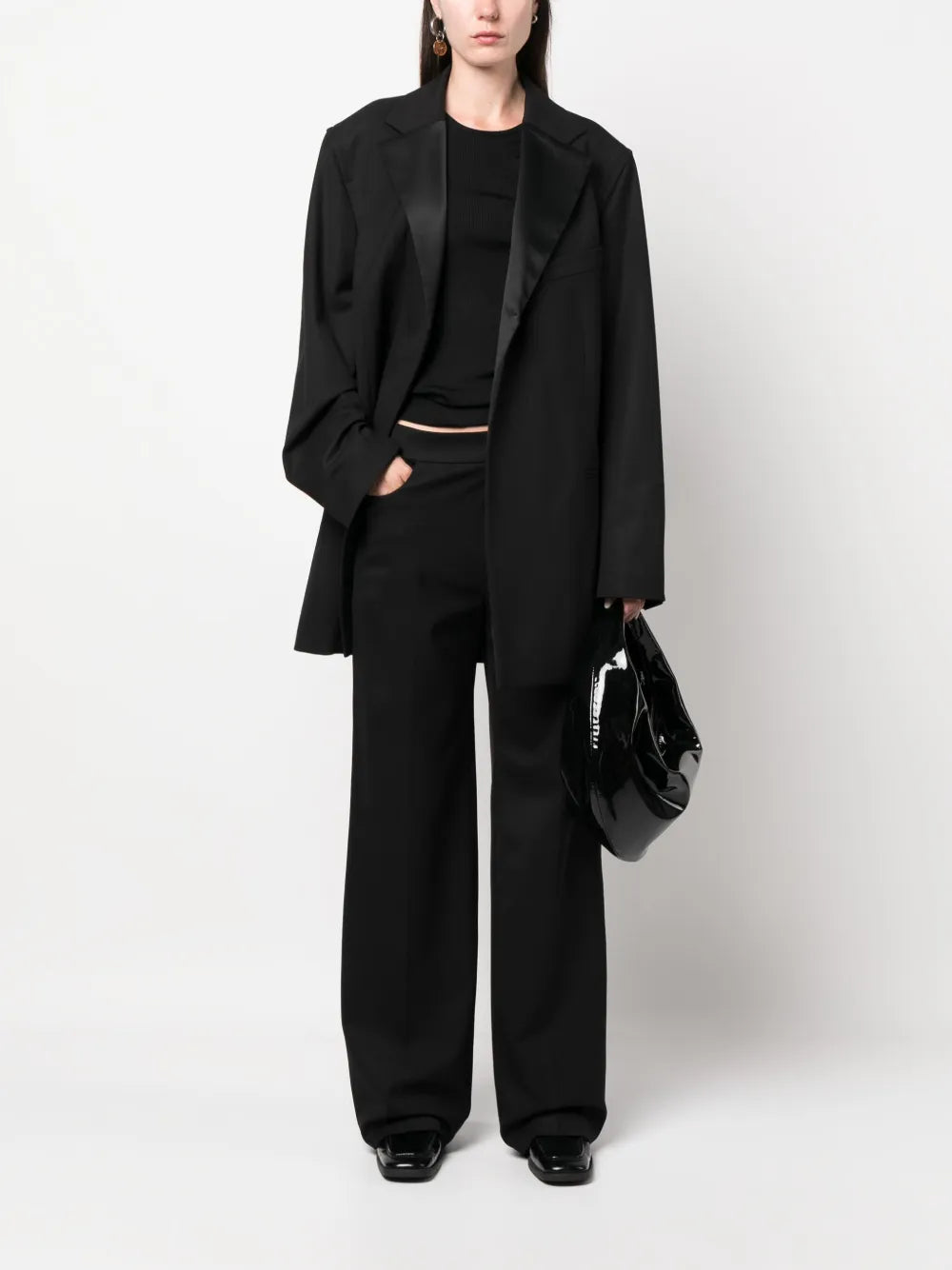 Notched-Lapels Single-Breasted Coat