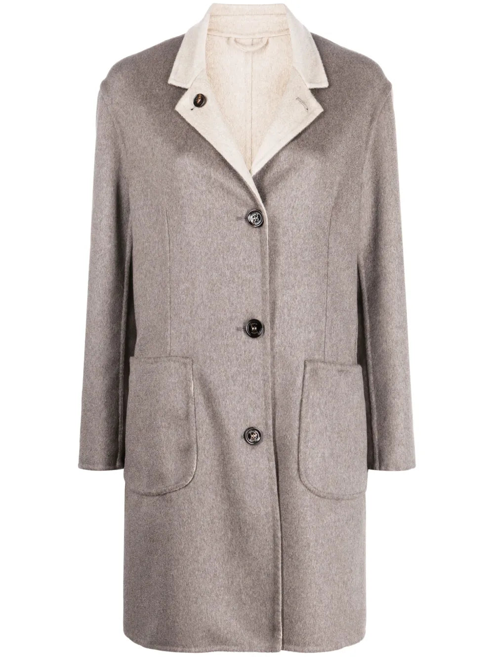 Single-Breasted Reversible Cashmere Coat