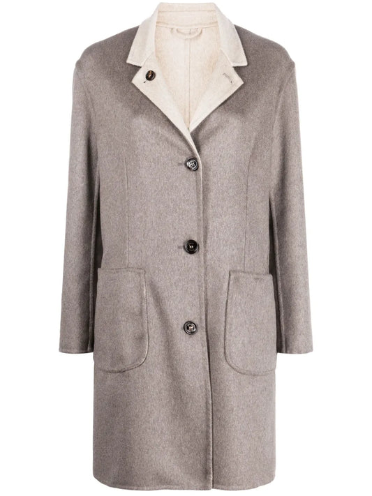 Single-Breasted Reversible Cashmere Coat
