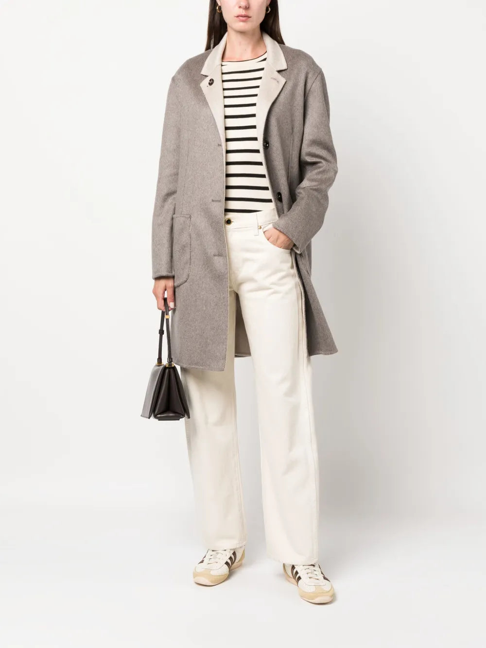 Single-Breasted Reversible Cashmere Coat