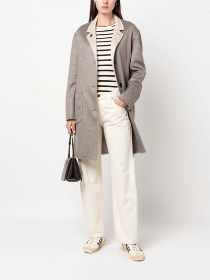 Single-Breasted Reversible Cashmere Coat