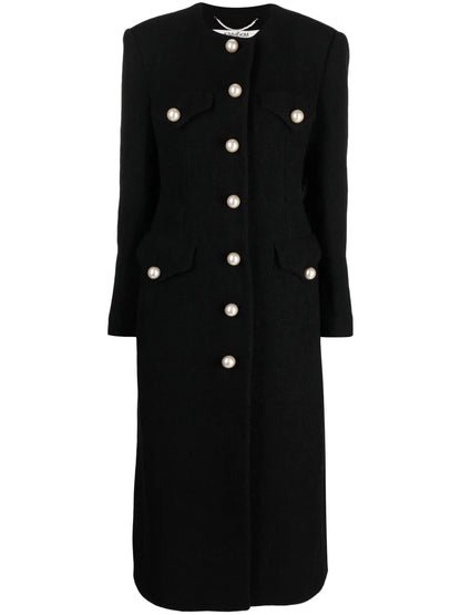 Single-Breasted Long-Sleeved Coat