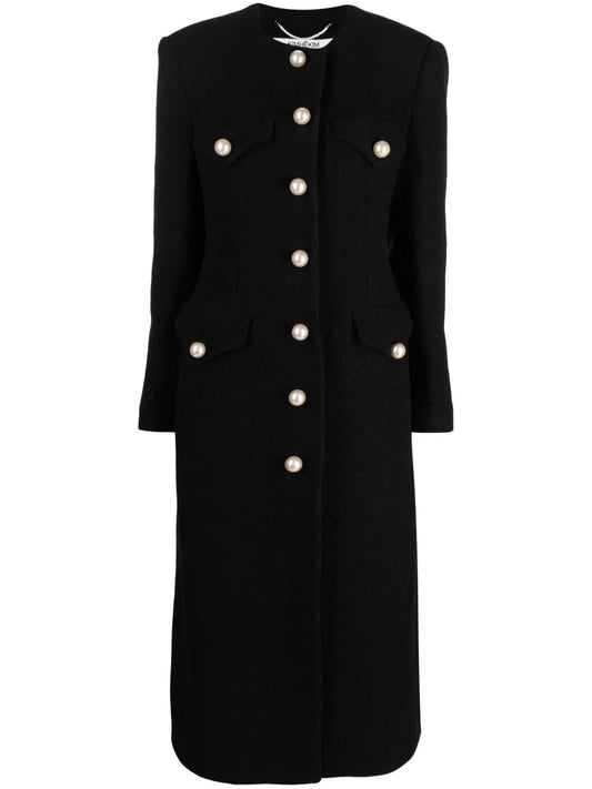 Single-Breasted Long-Sleeved Coat