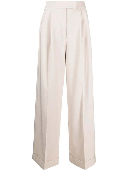 Pressed-Crease Flared Trousers