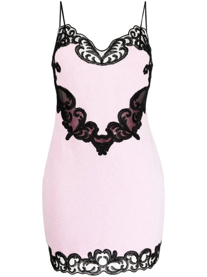 Lace-Trimmed Terry-Cloth Minidress