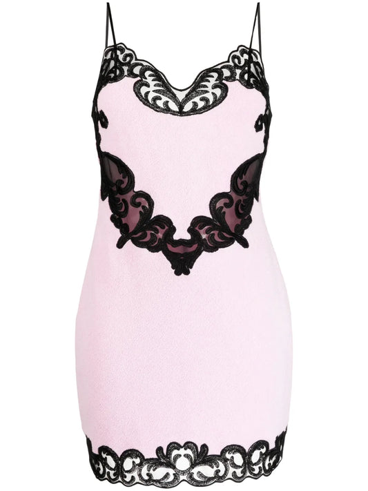 Lace-Trimmed Terry-Cloth Minidress