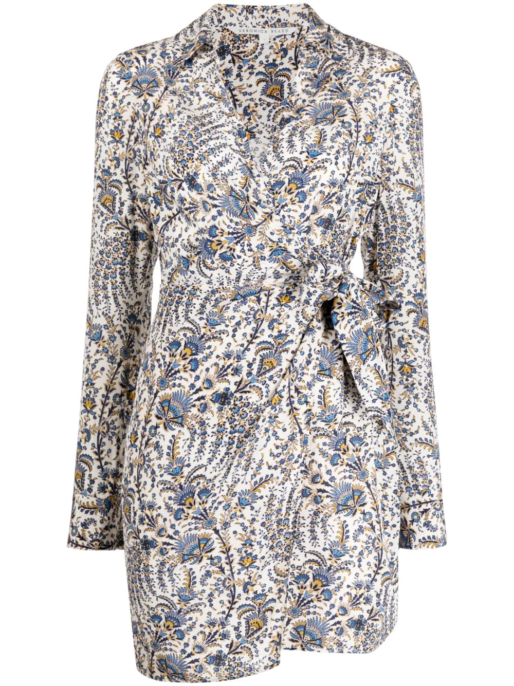Abstract-Pattern Print Wrap Dress
