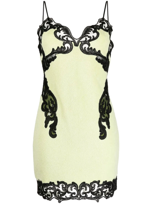 Lace-Trimmed Terry Minidress