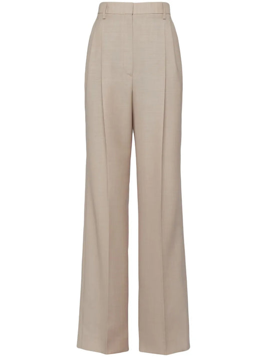 High-Rise Pleated Trousers