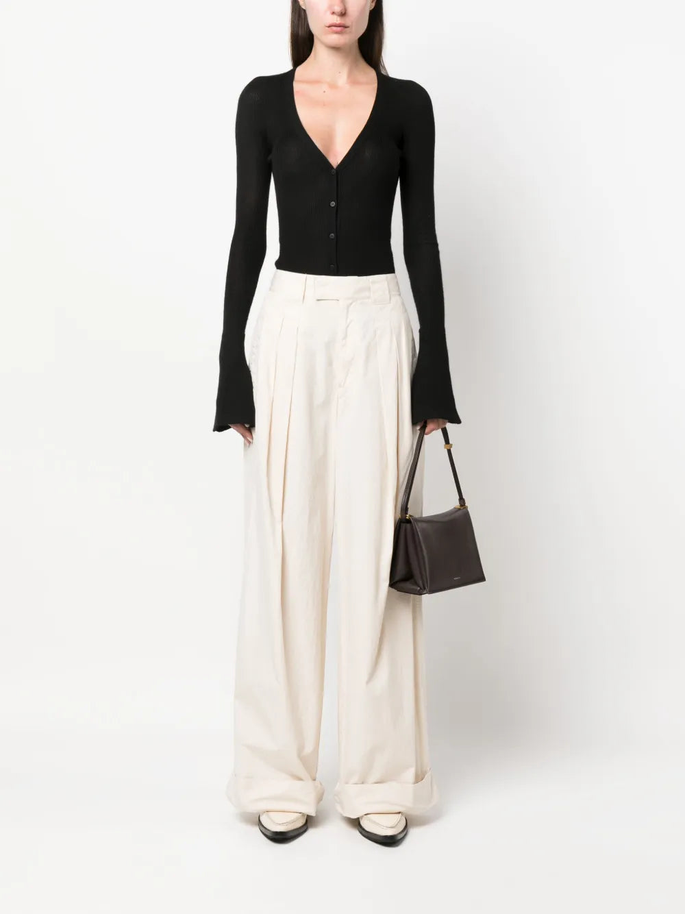 V-Neck Ribbed Cashmere-Blend Cardigan