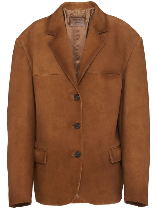 Single-Breasted Suede Blazer