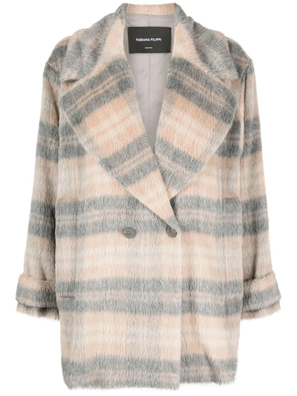 Double-Breasted Alpaca Wool Coat