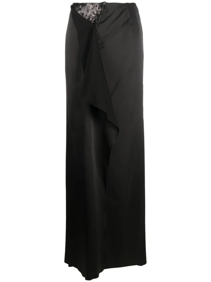 Sequin-Embellished Satin Maxi Skirt