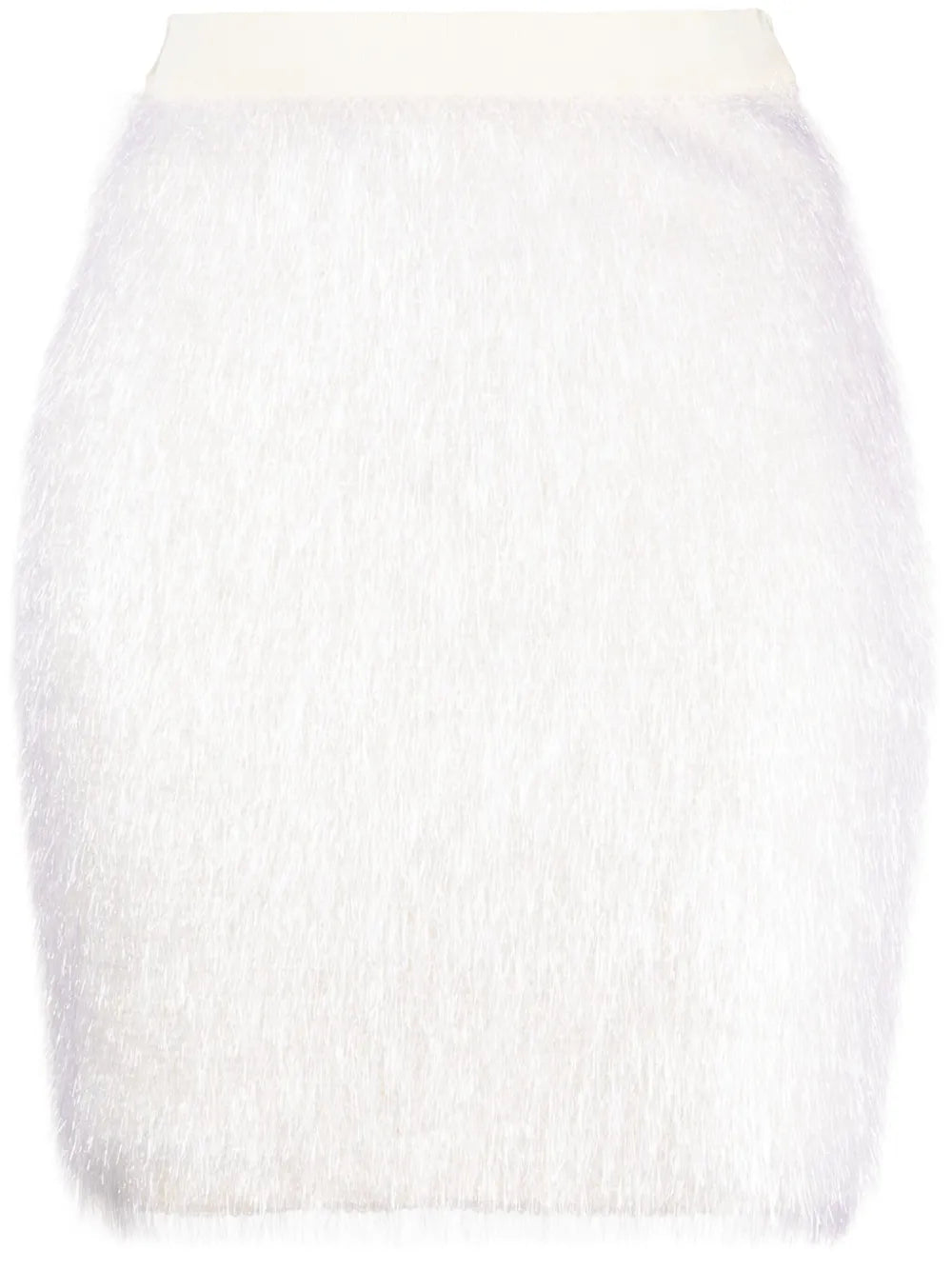 Faux-Fur Wool-Blend Miniskirt