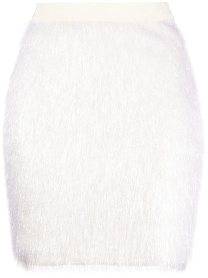 Faux-Fur Wool-Blend Miniskirt