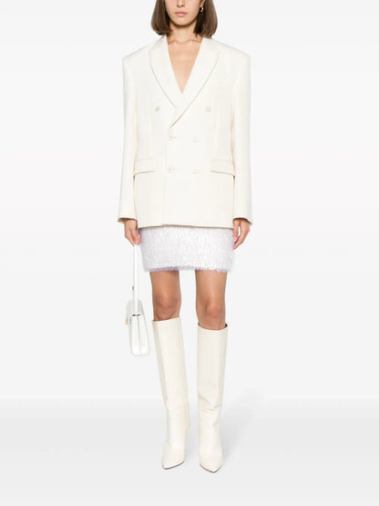 Faux-Fur Wool-Blend Miniskirt