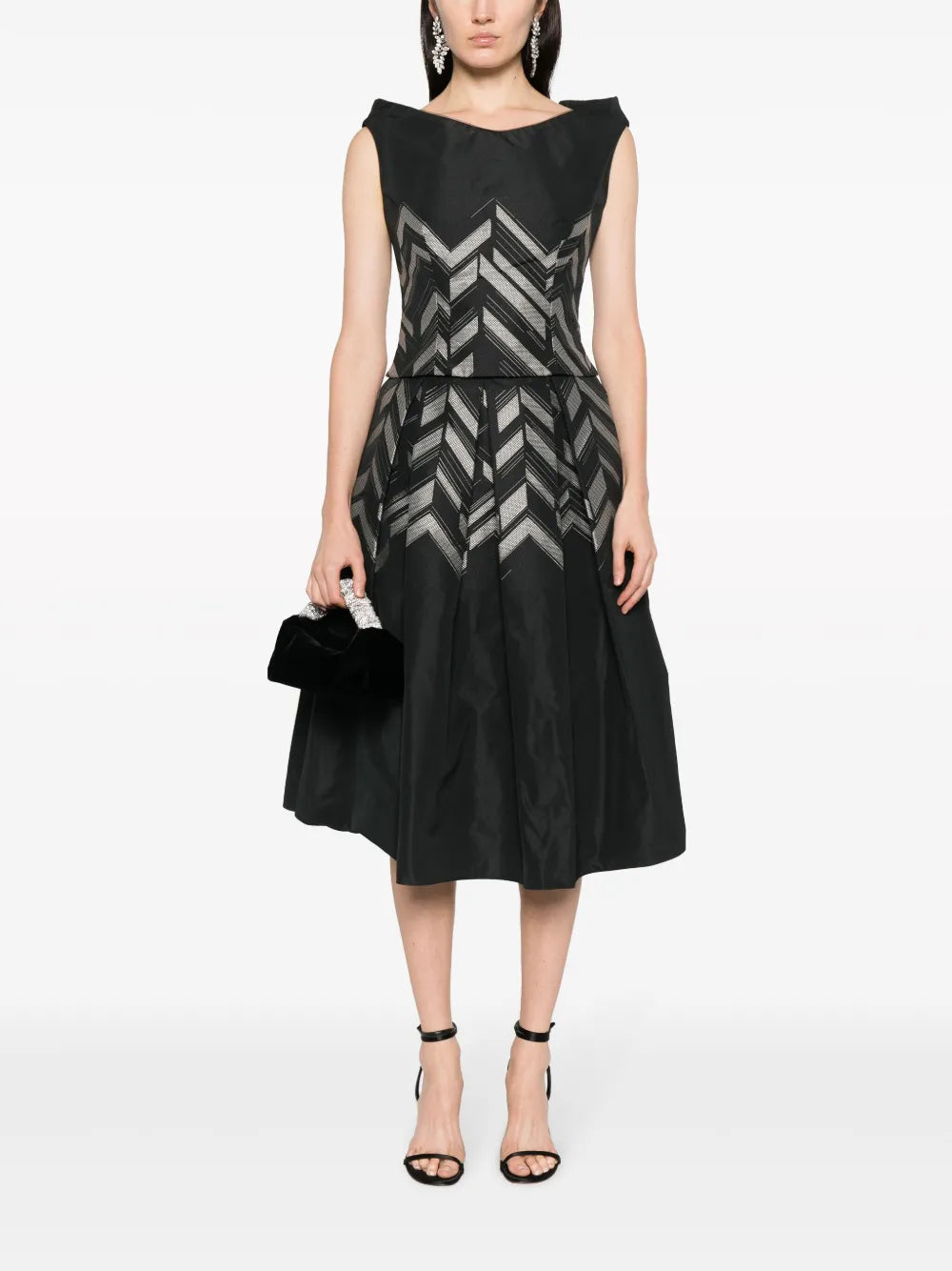 V-Back Chevron-Pattern Top