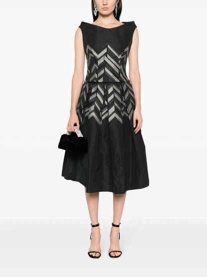V-Back Chevron-Pattern Top