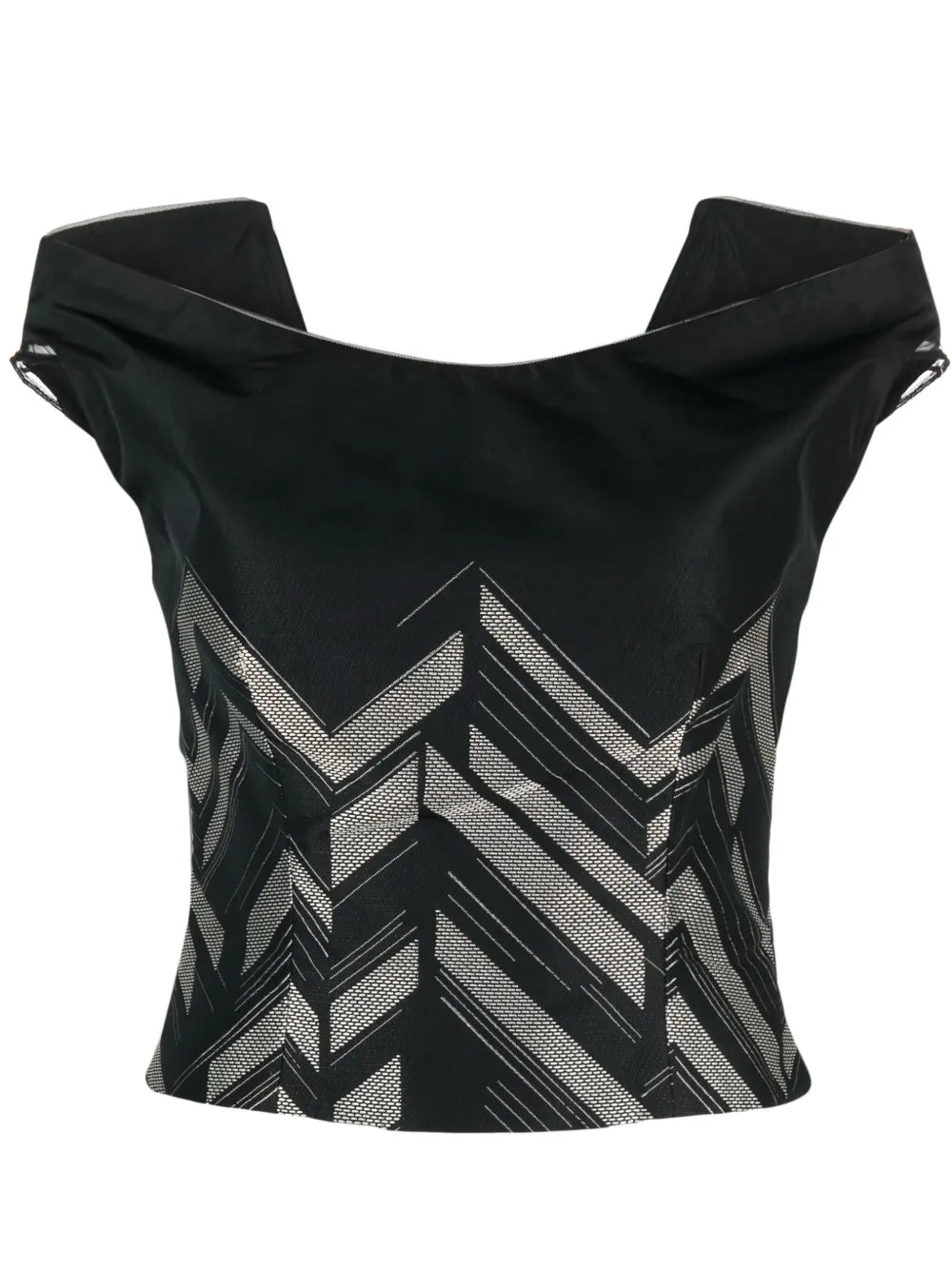 V-Back Chevron-Pattern Top