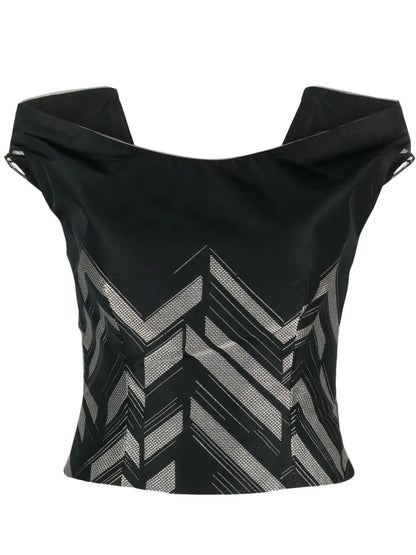 V-Back Chevron-Pattern Top