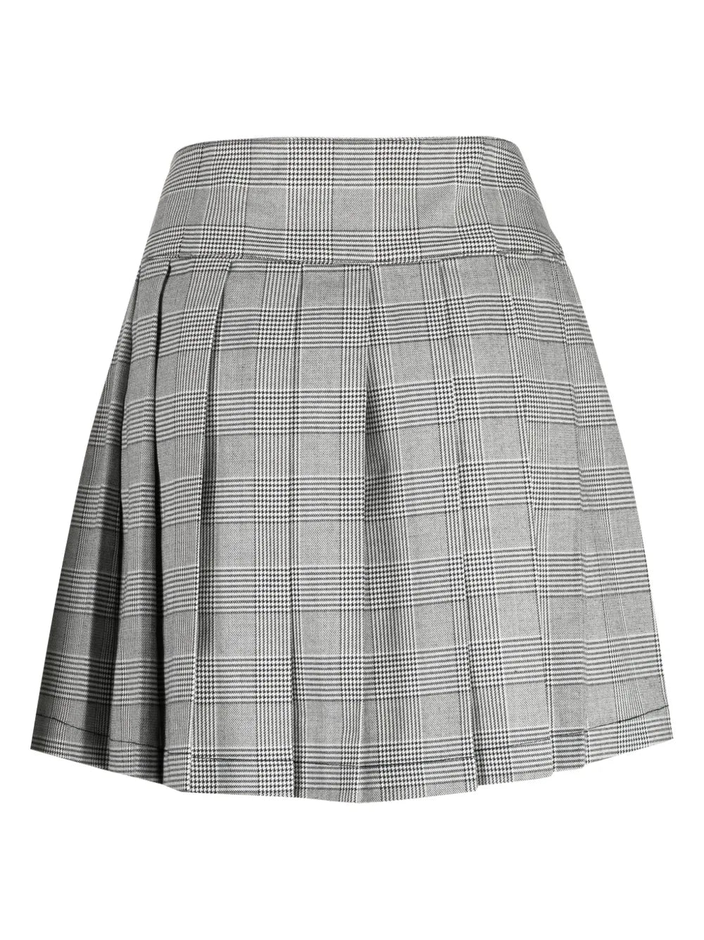 Houndstooth-Print Pleated Skirt