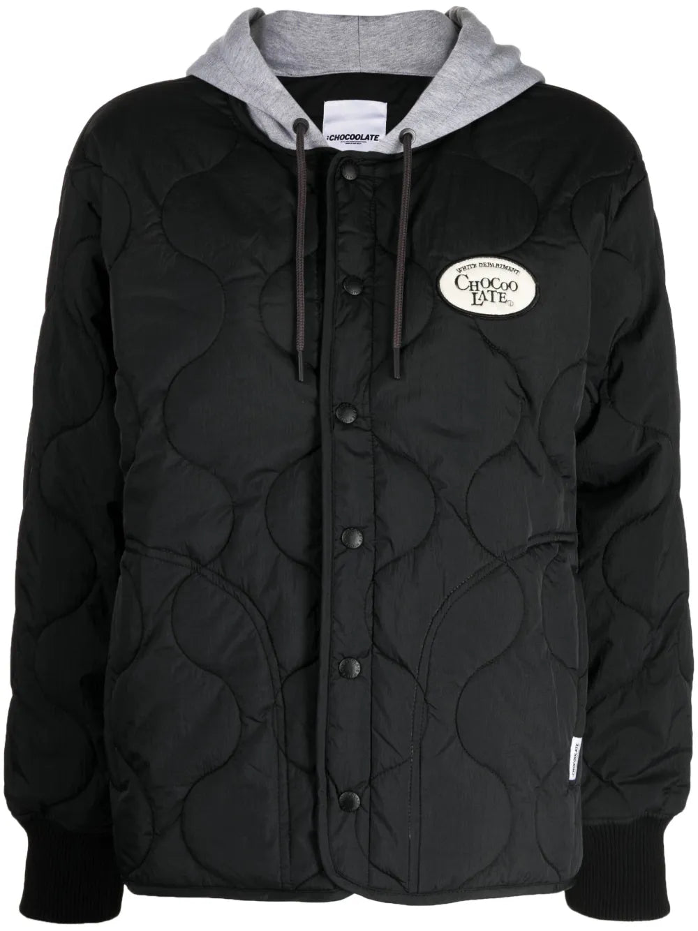 Logo-Patch Quilted Hooded Jacket
