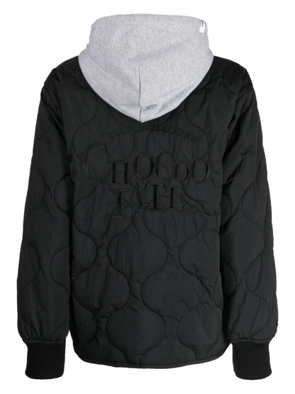 Logo-Patch Quilted Hooded Jacket